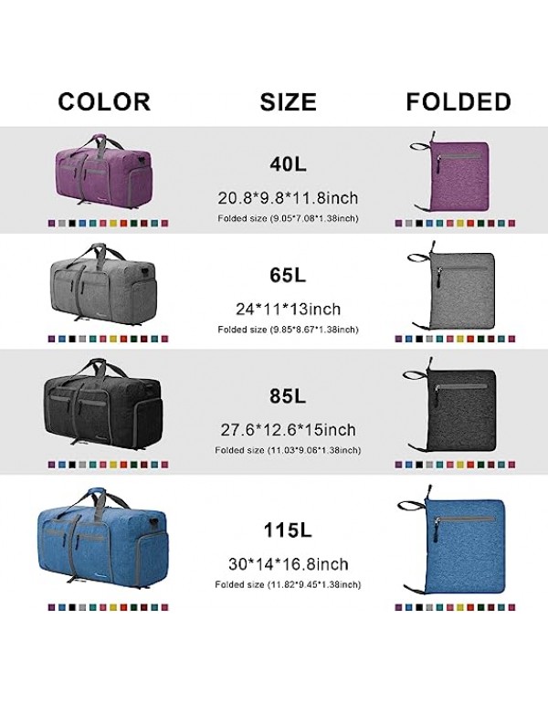 Travel Duffle Bag for Men - Foldable Duffel Bag with Shoes Compartment - Overnight Bags Waterproof & Tear Resistant