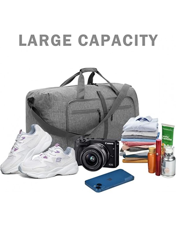 Travel Duffle Bag for Men - Foldable Duffel Bag with Shoes Compartment - Overnight Bags Waterproof & Tear Resistant