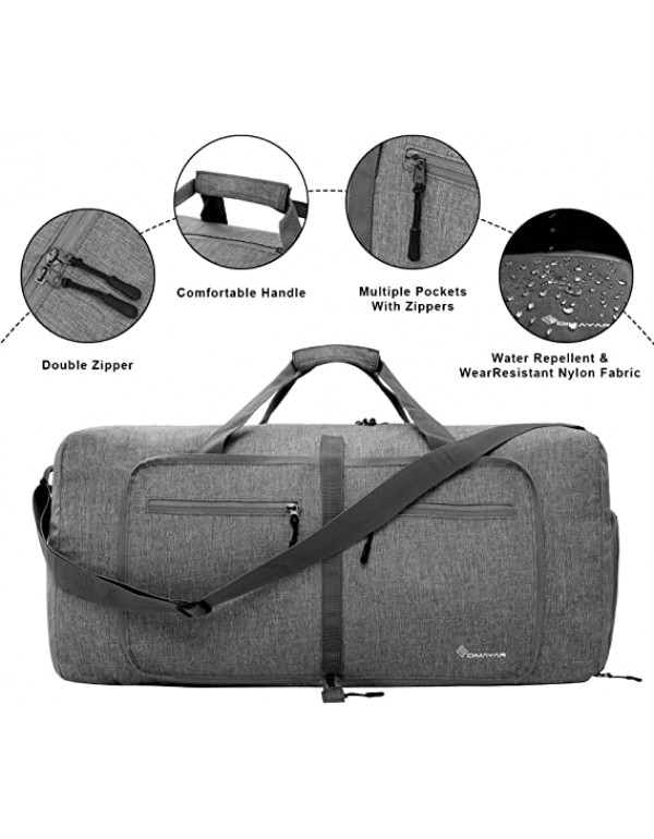 Travel Duffle Bag for Men - Foldable Duffel Bag with Shoes Compartment - Overnight Bags Waterproof & Tear Resistant