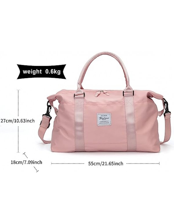 Travel Duffel Bag, Sports Tote Gym Bag, Shoulder Weekender Overnight Bag for Women