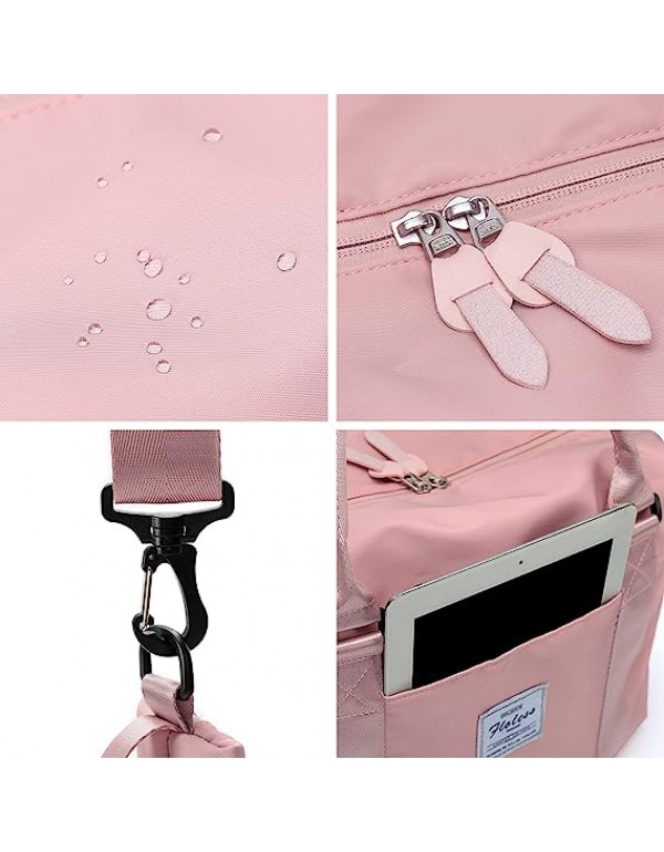 Travel Duffel Bag, Sports Tote Gym Bag, Shoulder Weekender Overnight Bag for Women