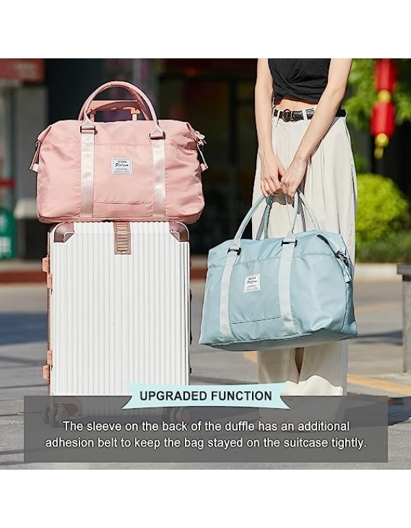 Travel Duffel Bag, Sports Tote Gym Bag, Shoulder Weekender Overnight Bag for Women