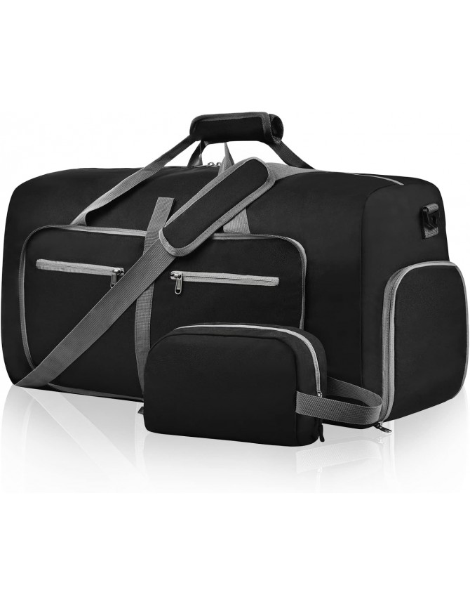 Felipe Varela 65L Duffle Bag with Shoes Compartment and Adjustable Strap,Foldable Travel Duffel Bags for Men Women,Waterproof Duffel Bags