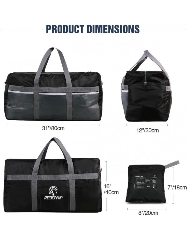 REDCAMP Extra Large Duffle Bag Lightweight, 96L Water Resistant Travel Duffle Bag Foldable for Men Women, Black