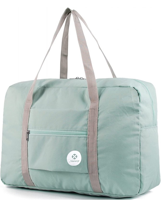 Narwey For Spirit Airlines Foldable Travel Duffel Bag Tote Carry on Luggage Sport Duffle Weekender Overnight for Women and Girls (1112 Mint Green)