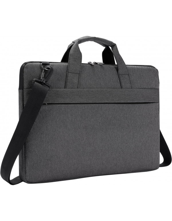 BERTASCHE Laptop Bag 17 17.3 inch, Laptop Case Sleeve Computer Bag, Water-resistant Laptop Carrying Case Notebook Briefcase w/Shoulder Strap Compatible with HP/Asus/Lenovo/Acer/Dell, Grey
