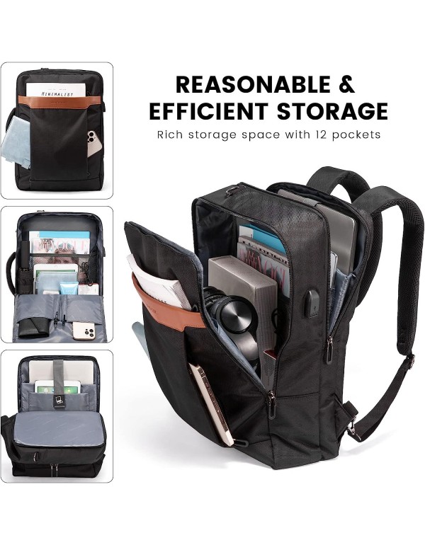 LOVEVOOK Convertible Laptop Backpack Bag, 3 in 1 Men’s Messenger Bag Business Briefcases Fits 15.6 Inch Laptop, Shoulder Bags Computer Backpacks for Travel College Office for Men Women, Black