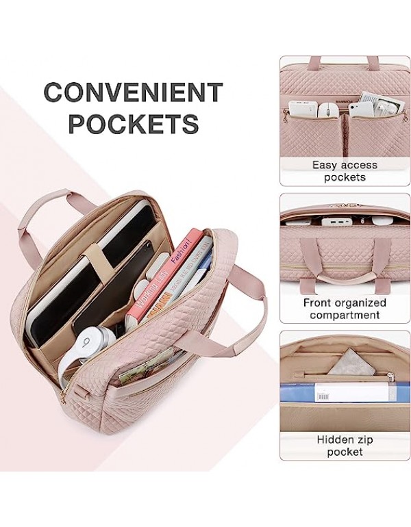 BAGSMART 15.6/17.3 Inch Laptop Bag, Briefcase for Women Large Laptop Case Computer Bag Office Business Travel