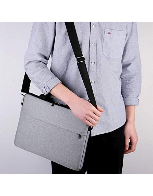 Cicilin Laptop Briefcase, 15.6 inch, Waterproof Shock-Resistant Lightweight Shoulder Bag, Notebook Case laptop Sleevees Compatible (grey)