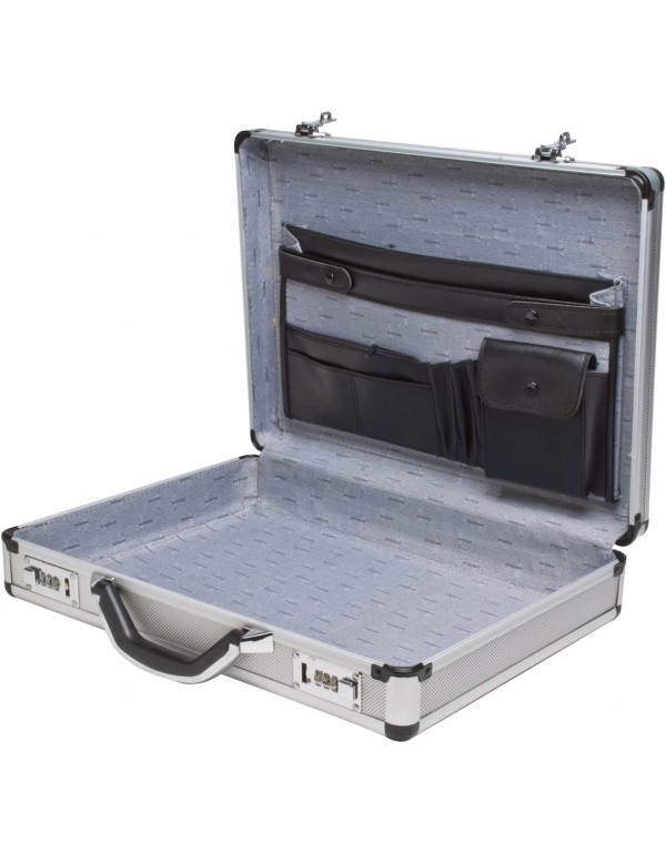RoadPro SPC-931R 17.5" x 4" x 13" Silver Aluminum Briefcase,Medium